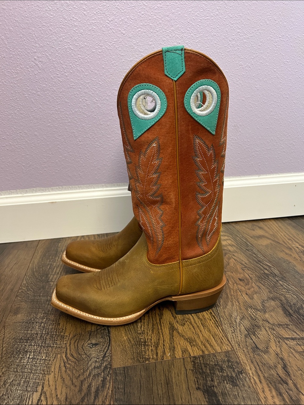 Justin Boots Lorena 13" Western Boots - Sunflower Tan & Turquoise Cowboy Boots
